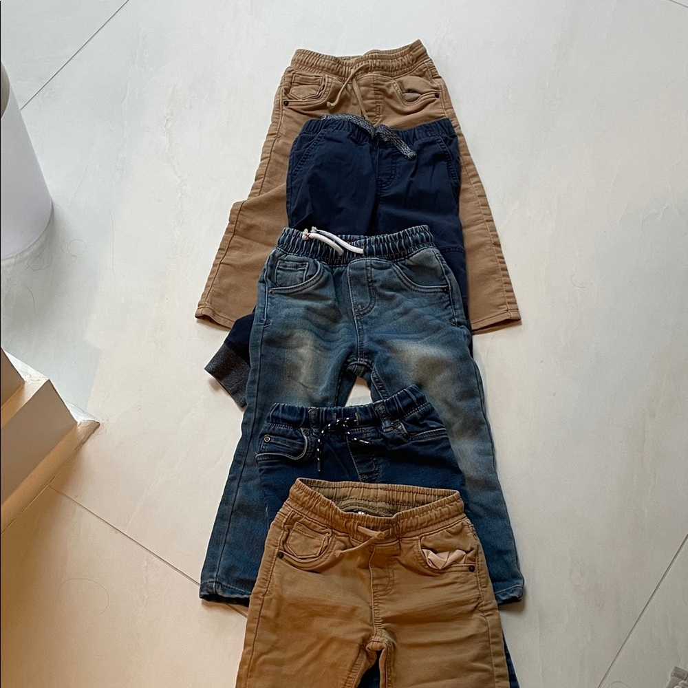 Kids Elastic Waist Cargo Pants - Brown & Navy Pack